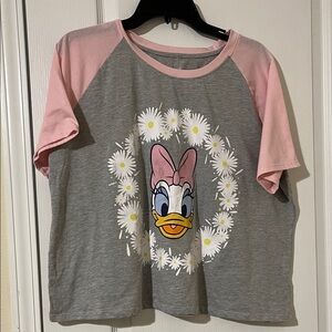 Pink and Gray Daisy Duck Crop Top